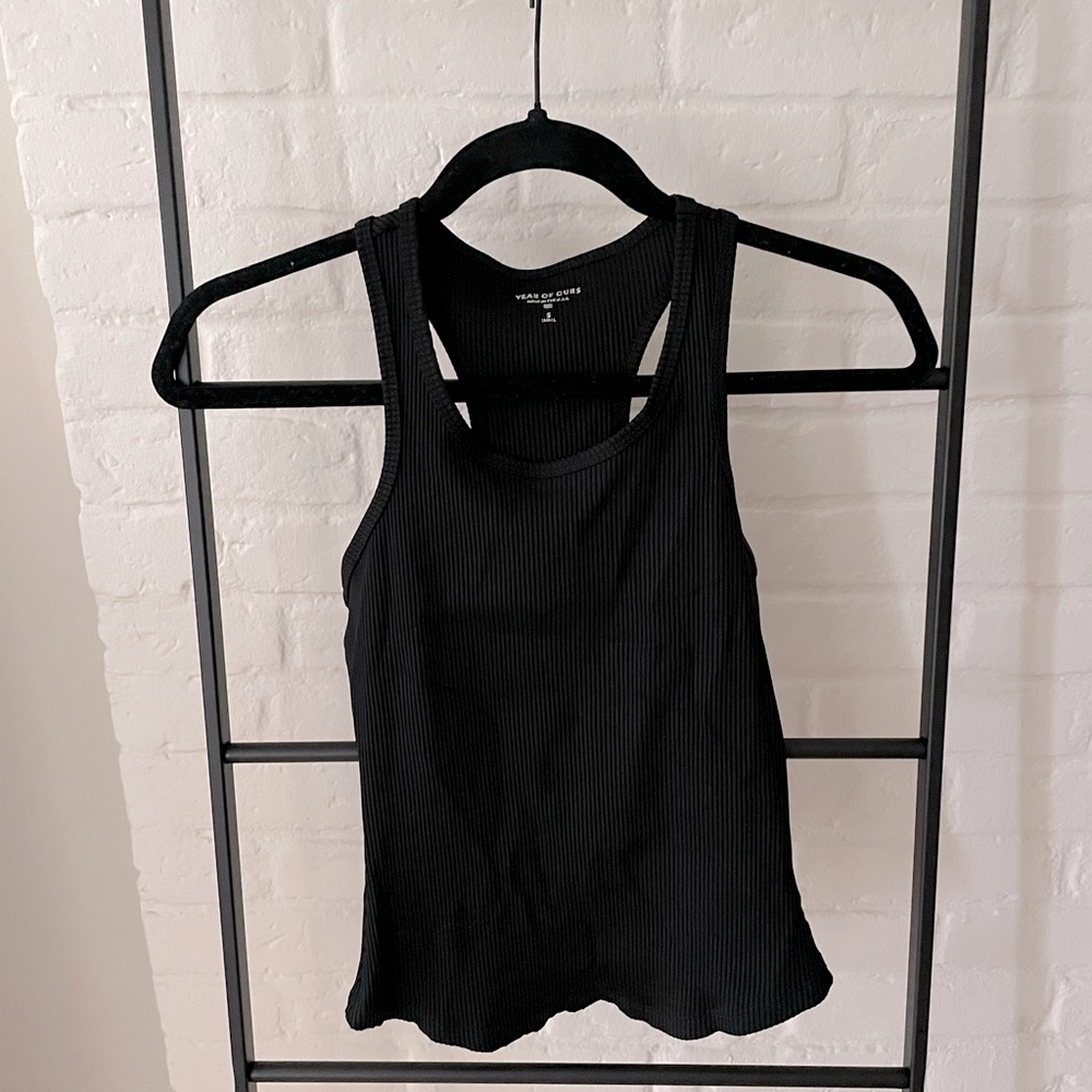 Year of Ours black ribbed tank NWOT